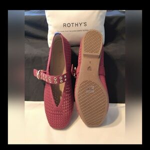 Rothy’s The Max Buckle Mary Jane in Ruby Mesh